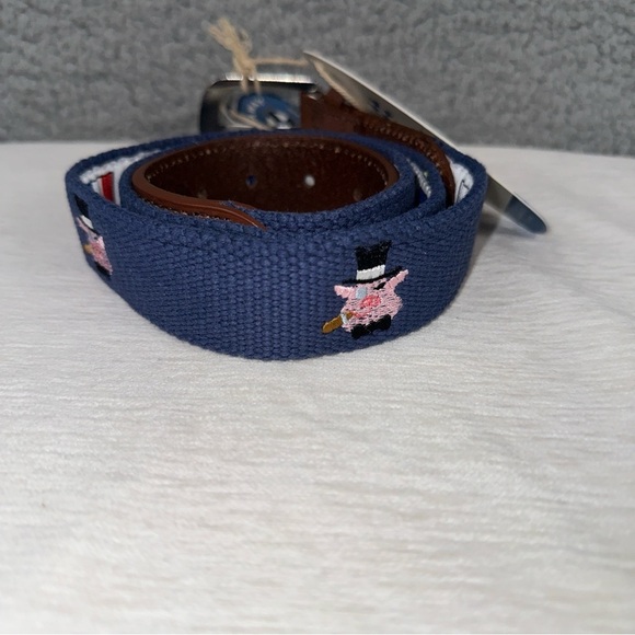 Castaway Nantucket Mens 40 Bowsprit Belt Nantucket Nautical Navy Full Grain - Picture 1 of 7